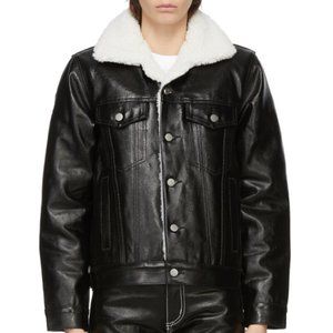 Eytys Unisex Black Sherpa Leather Bomber Jacket - Size XS, NWOT